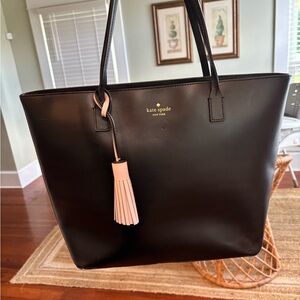 Kate Spade Black Tote with Pink Accent